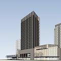 Modern Office Building Complex With Multiple Towers And Commercial Plaza Space