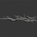 Silver Metal Decorative Equipment With Curved Branch Shape And Pinecone Ornaments Natural Design