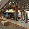 Modern Gym Interior Equipped With Fitness Equipment And Boxing Ring