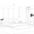 Modern Bedroom Interior Design With White Headboard Gray Rug And Yellow Accent Chair