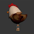 Cute Cartoon Chicken Shaped Playground Equipment With Red Comb White Face And Small Platform