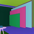 Projection Monitoring With Multiple Wall Screens Displaying Racing Car Visuals In Room
