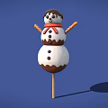 Snowman Shaped Dessert With White Marshmallow Body Chocolate Hat And Biscuit Arms