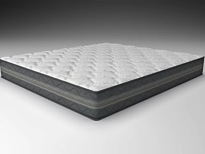 Supportive Comfort Mattress With Quilted Top And Dark Border Layered Design 3d model