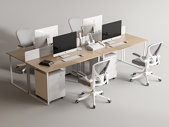 Modern Office Desk and Chair Office Desk and Chair Staff Station Computer Desk and Chair 3d model