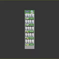Multi Tiered Display Shelf With Green And White Design For Product Organization And Storage