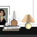 Nordic Table Lamp Pleated Table Lamp 3d model
