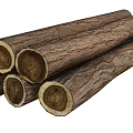 Several Arbor Trunks Featuring Natural Bark Texture And Solid Wood Material