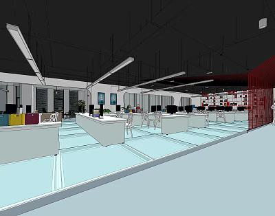 modern public office area open office 3d model
