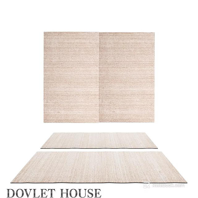 Soft Woven Square Rug In Light Beige For Modern Living Room Decor 3d model 