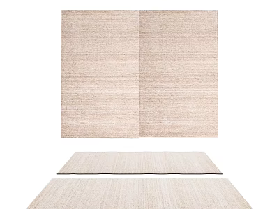 Soft Woven Square Rug In Light Beige For Modern Living Room Decor 3d model