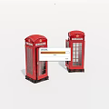 Classic Red Public Telephone Booths Iconic Urban Public Facilities Structure