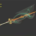 Fantasy Sword Design Featuring Orange Blade And Blue Energy Streams