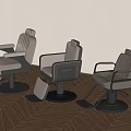 Modern Massage Chairs With Leather Upholstery And Metal Bases On Wooden Floor Interior