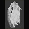Purple Dress With Gray Sleeves Corset Crisscross Straps And Asymmetrical Hem
