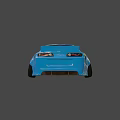 Sleek Blue Modified Sports Car With Wide Body And Black Wheels Design