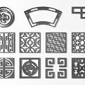 Traditional Chinese Ornamental Lattice Grille Designs With Geometric And Floral Patterns