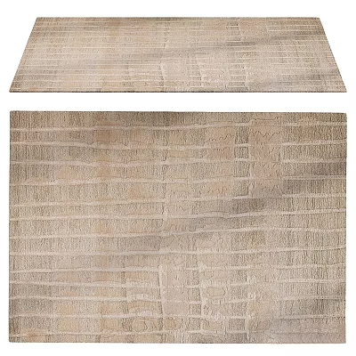 Square Rug With Beige Neutral Tone Textured Design For Modern Living Room Decor 3d model