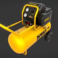 DEWALT Yellow Portable Air Compressor With Control Panel And Wheels 3d model