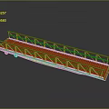 Temporary Pedestrian Bridge With Wooden Structure Orange Deck And White Railings