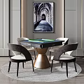 Light Luxury Mahjong Table and Chair Mahjong Table and Chair Combination 3d model