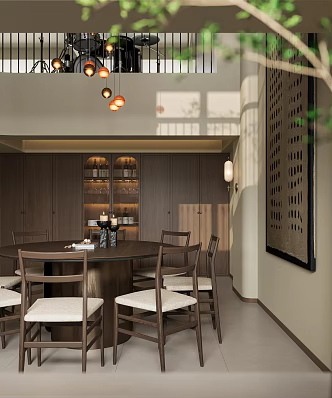 Middle Ancient Villa Picking Empty Restaurant 3d model