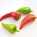 Fresh Red And Green Bell Peppers As Healthy Vegetables On White Background