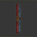 Ornate Metal Sword In Wooden Box With Red And Blue Lining And Decorative Hilt