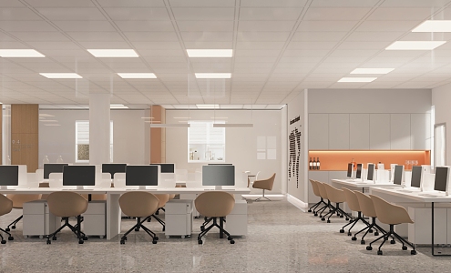 Public office area 3d model