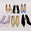 Colorful Women Shoes Collection With High Heels Sandals And Pointed Toe Styles