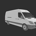 White Mercedes Cargo Van Exterior Design With Side View And Front Features 3d model