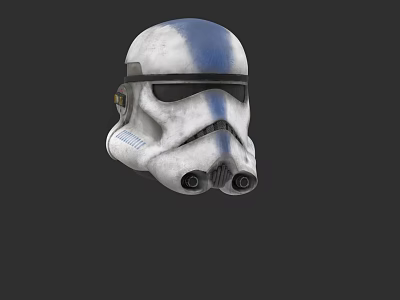 Detailed Star Wars Clone Trooper Helmet With White Blue Stripes Game Movie Character 3d model