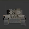 Vintage Military Tank With Detailed Cannon Tracks Turret And Worn Exterior