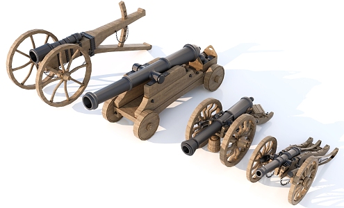 medieval siege weapon cannon firearm 3d model