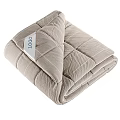 Beige Quilt With White Stitching Shown In Various Folded Positions 3d model