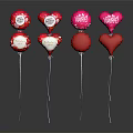 Festive Heart Shaped Red Pink Balloons With Decorative Patterns For Celebrations