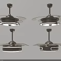 Modern Air Conditioner Fan With Ceiling Mounted Design And Metallic Finish