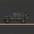 Camouflage Armored Functional Vehicle With Mounted Weapon And Off Road Tires