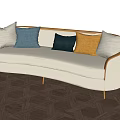 Nordic Leisure Sofa Combination Double Sofa Pillow 3d model