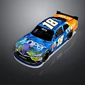 Juniper Sponsored 18 Race Car With Blue Orange Livery And Xfinity Logo