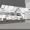 Modern Cultural Art Exhibition Hall Interior With Display Boards And Architectural Models