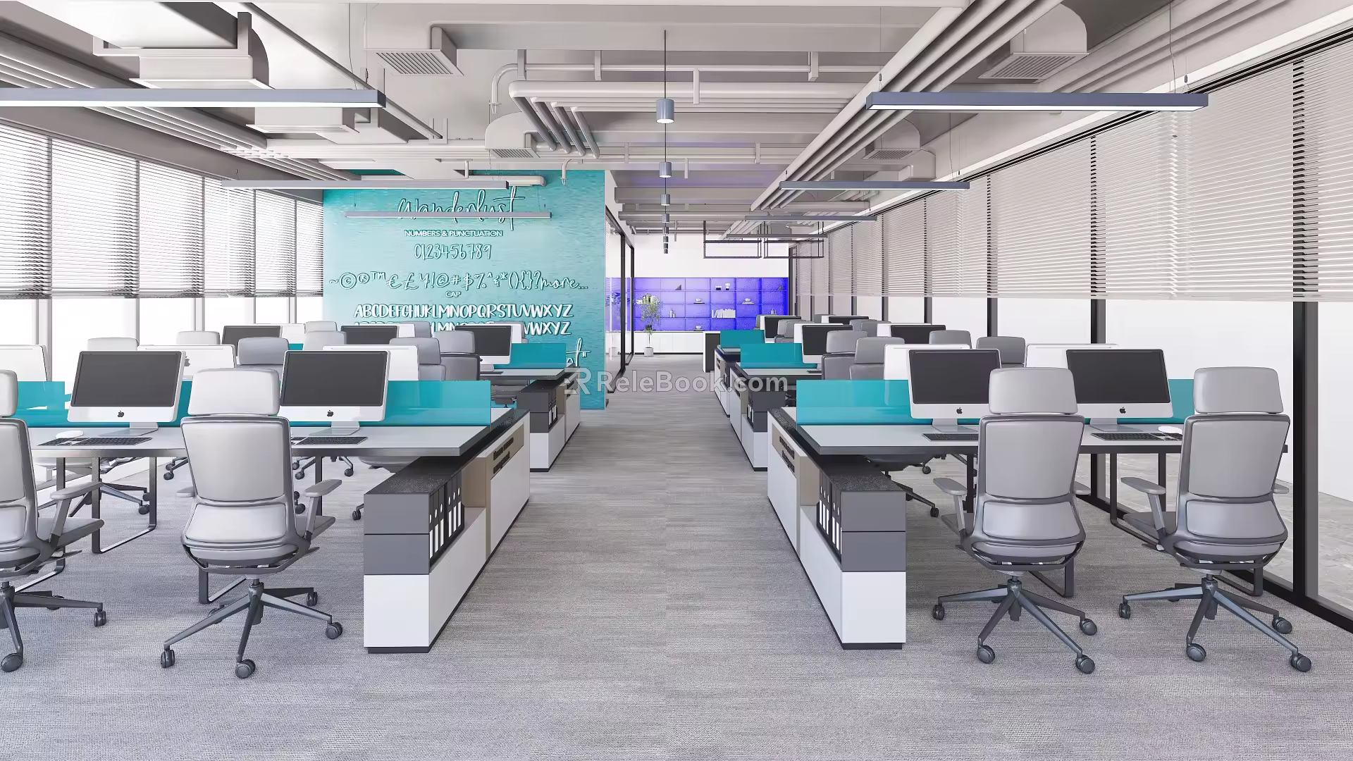 SU model of public office area 3d model