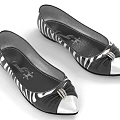 Zebra Print Flat Shoes with Silver Toe Black Lining and Stylish Design Details