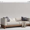 Nordic Double Sofa Multiplayer Sofa 3d model