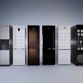 Various Modern Refrigerator Models In Different Colors And Styles For Kitchen Use 3d model