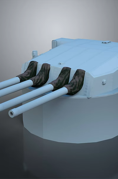 White Decorative Household Accessory With Round Base And Three Tube Shaped Parts 3d model