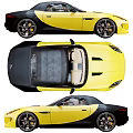Yellow Jaguar Convertible Exterior And Beige Interior