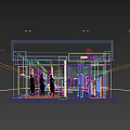 Modern Clothing Store Interior Design With Clothing Racks Glass Counter And Chandelier Lighting