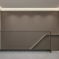 Modern Staircase Design With Wooden Handrail And LED Step Lighting