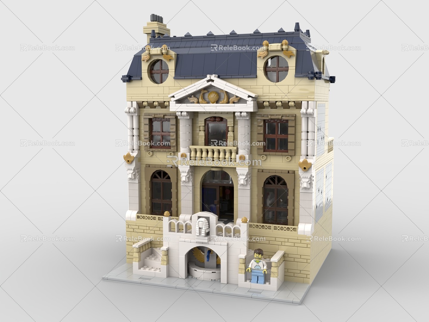 Lego toy building blocks villa house construction 3d model